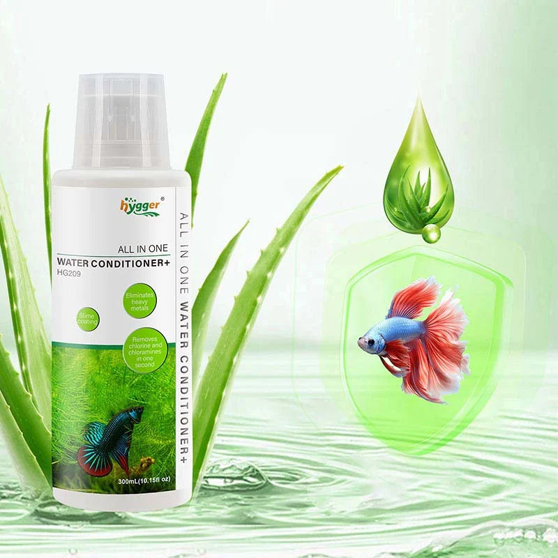 HYGGER HG209 All-in-One Water Conditioner+ | Eliminates Chlorine & Heavy Metals | Protects Slime Coat | pH Stabilizer
