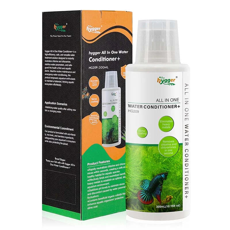 HYGGER HG209 All-in-One Water Conditioner+ | Eliminates Chlorine & Heavy Metals | Protects Slime Coat | pH Stabilizer