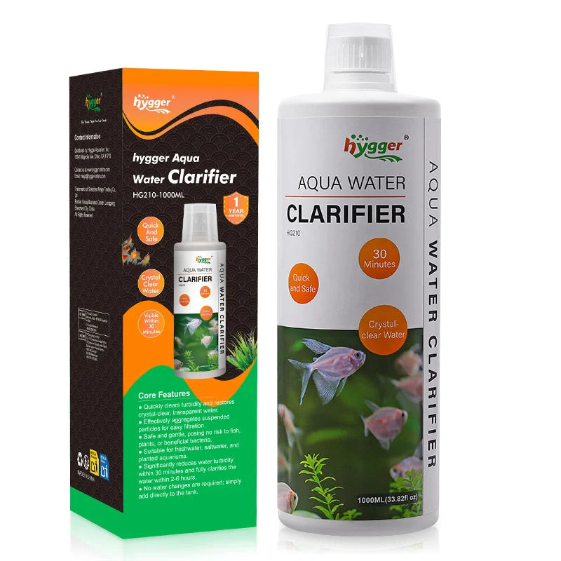 HYGGER HG210 Water Clarifier | Clears Cloudy Water | 30min Action | Clumps Particles | Balances pH and kH | Salt & Fresh