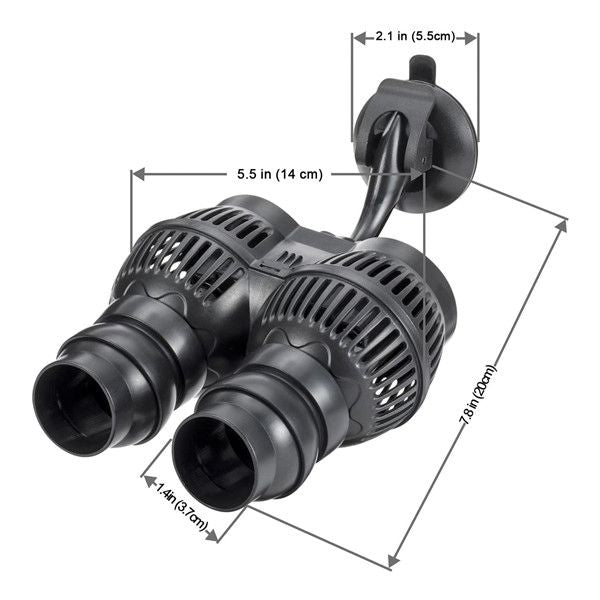 HYGGER HG707-16W Aquarium Wave Maker | 360° Rotatable Head Pump | 8000 LPH | Titanium Alloy Core | Fresh & Saltwater
