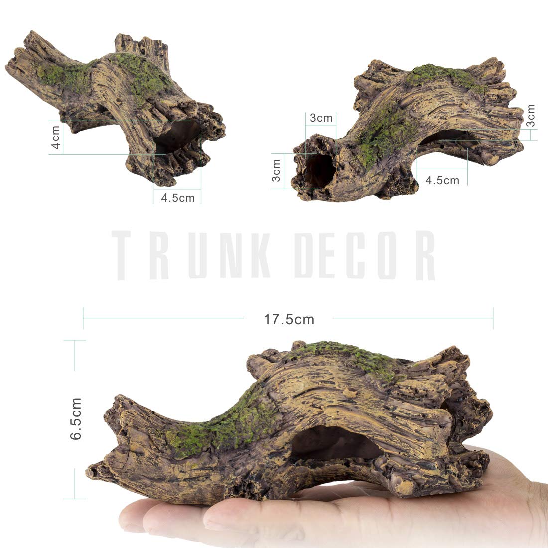 HYGGER HG910 Tunnel Log Aquarium Ornament | Realistic wood Look | Non-Toxic & Odorless | Natural Hiding & Resting Spots