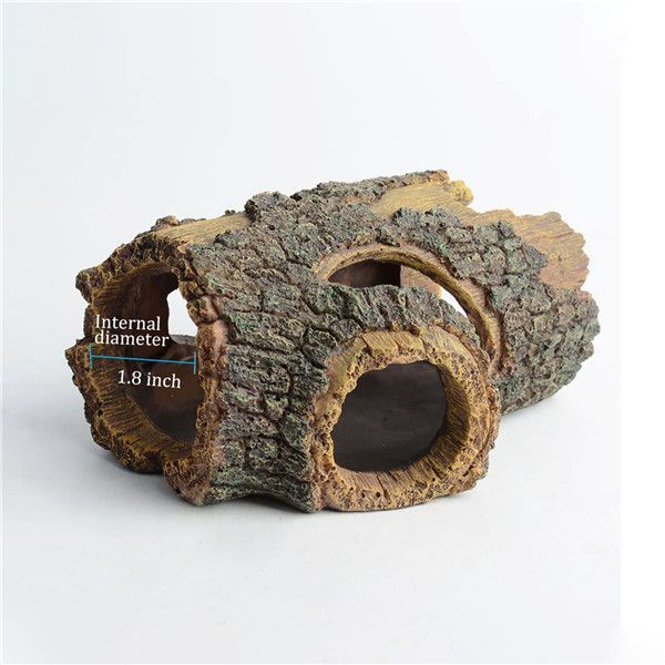 HYGGER HG912 Barrel Log Aquarium Ornament | High-Quality Resin| Non-Toxic | Hollow Fish Hiding Spot | No Fade or Crack