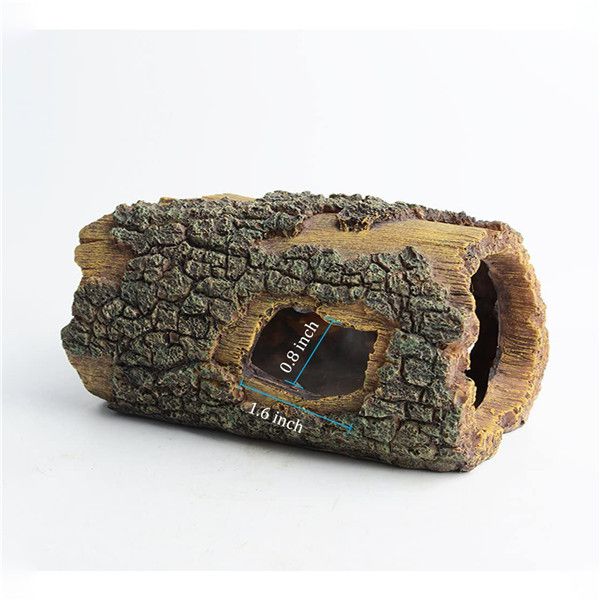 HYGGER HG912 Barrel Log Aquarium Ornament | High-Quality Resin| Non-Toxic | Hollow Fish Hiding Spot | No Fade or Crack