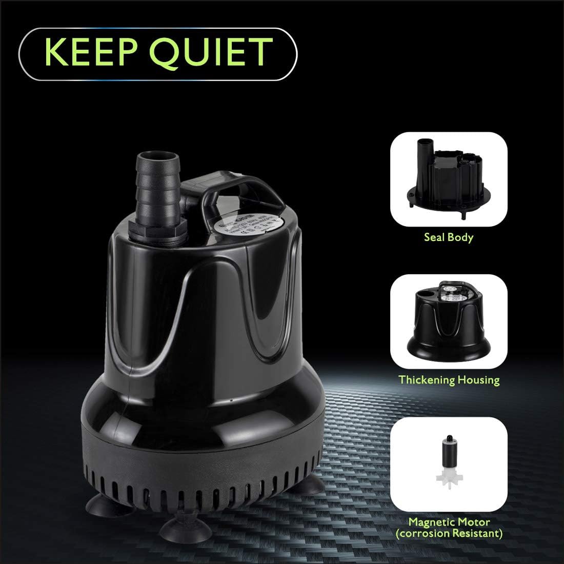 HYGGER HG919 Submersible Water Pump | High Performance | Multi-Function Bottom Intake | Auto Shutoff | Quiet & Reliable