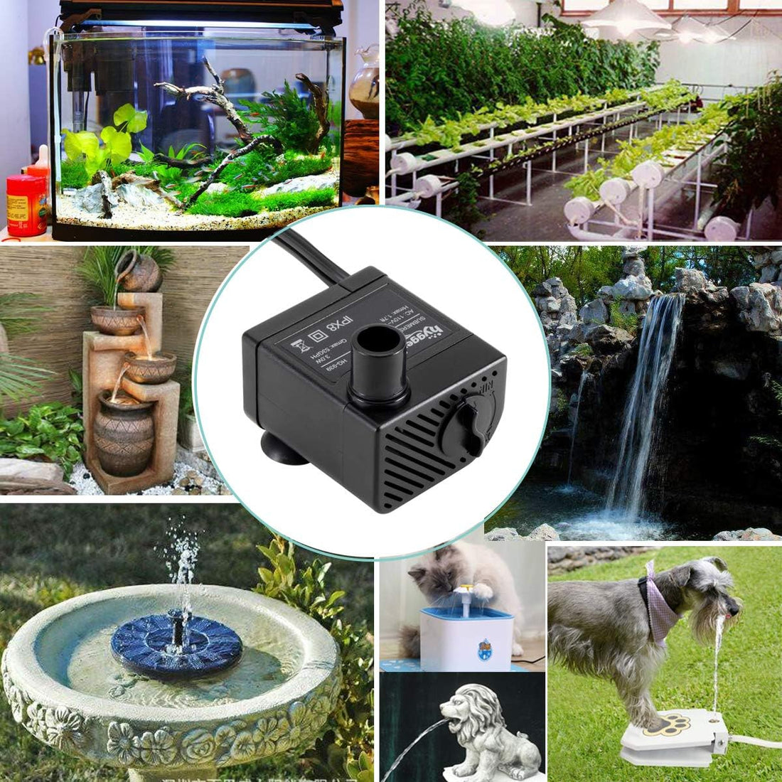 HYGGER HG939 3W Mini Water Pump | Compact & Multi-Purpose | Ultra Quiet | Dual Connectors | Adjustable Flow