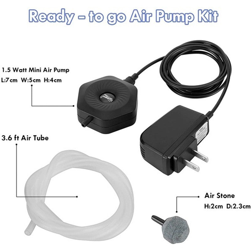 HYGGER HG971 Piezoelectric Mini Air Pump for Small Tanks | Ultra-Compact & Lightweight | Energy Efficient | Ultra-Silent