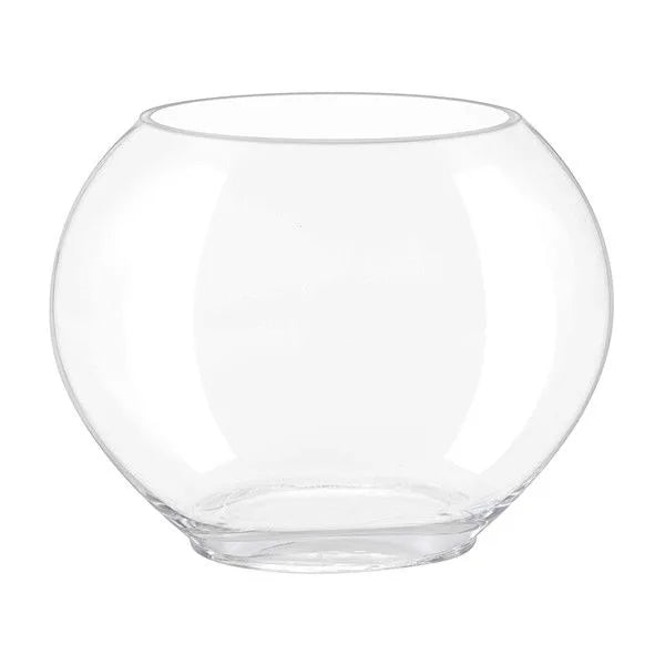 HYGGER HG975 Mini Glass Oblate Fish Bowl Kit | 5mm Glass | Blue Stones & Tree Decor | 3 Ltr Capacity | For Small Fishes