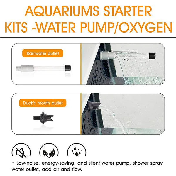 HYGGER HG977 19-Litre Fish Aquarium Starter Kit | Touch Control 3-in-1 LED | Built-in Filtration System | Media Included