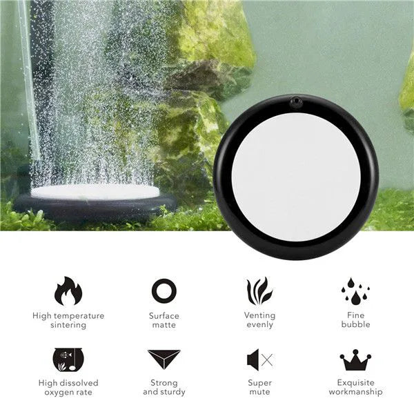 HYGGER HGS50-BK Nano Furnace Aquarium Air Disc | Ultra-Fine Bubble Diffusion | Nano-Ceramic, Self-Weighted Construction