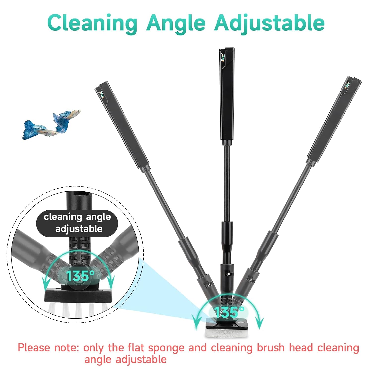 HYGGER HGY0001-S 4-in-1 Aquarium Cleaner Tool Kit for Small Tanks | Durable Carbon Fiber | High Quality & Non-Scratch
