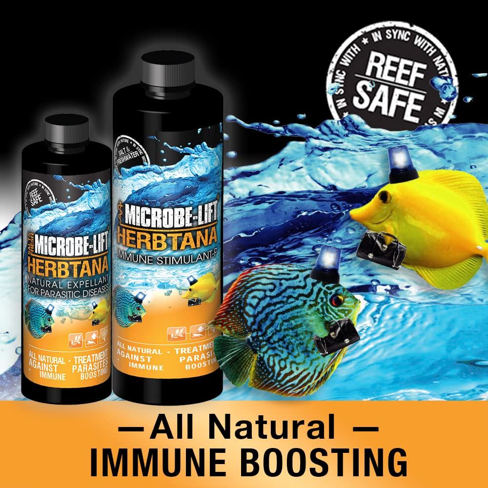 MICROBE-LIFT Herbtana | Natural Expellent For Parasitic Diseases | Fights Ich, Flukes, etc. | Stress & Chemical-free