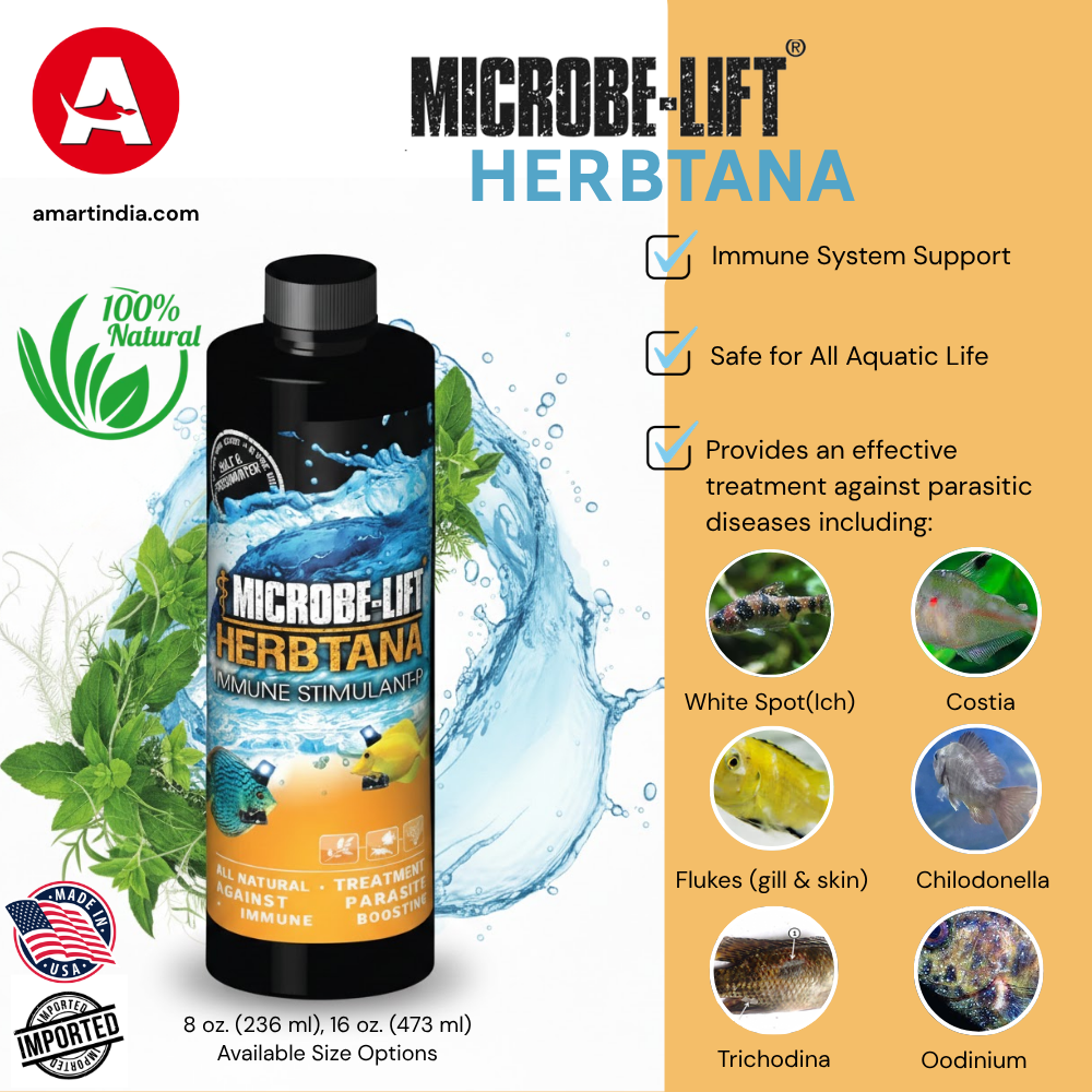 MICROBE-LIFT Herbtana | Natural Expellent For Parasitic Diseases | Fights Ich, Flukes, etc. | Stress & Chemical-free