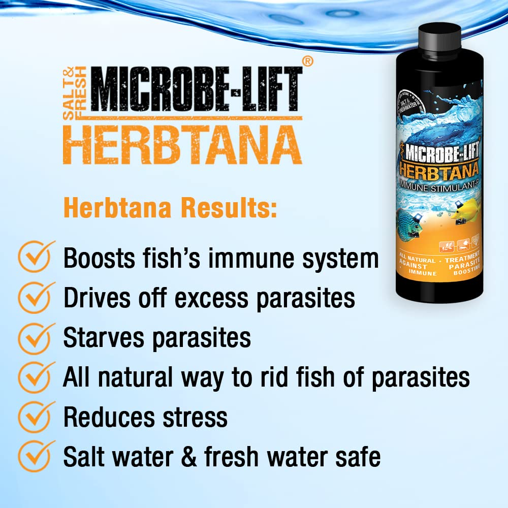 MICROBE-LIFT Herbtana | Natural Expellent For Parasitic Diseases | Fights Ich, Flukes, etc. | Stress & Chemical-free