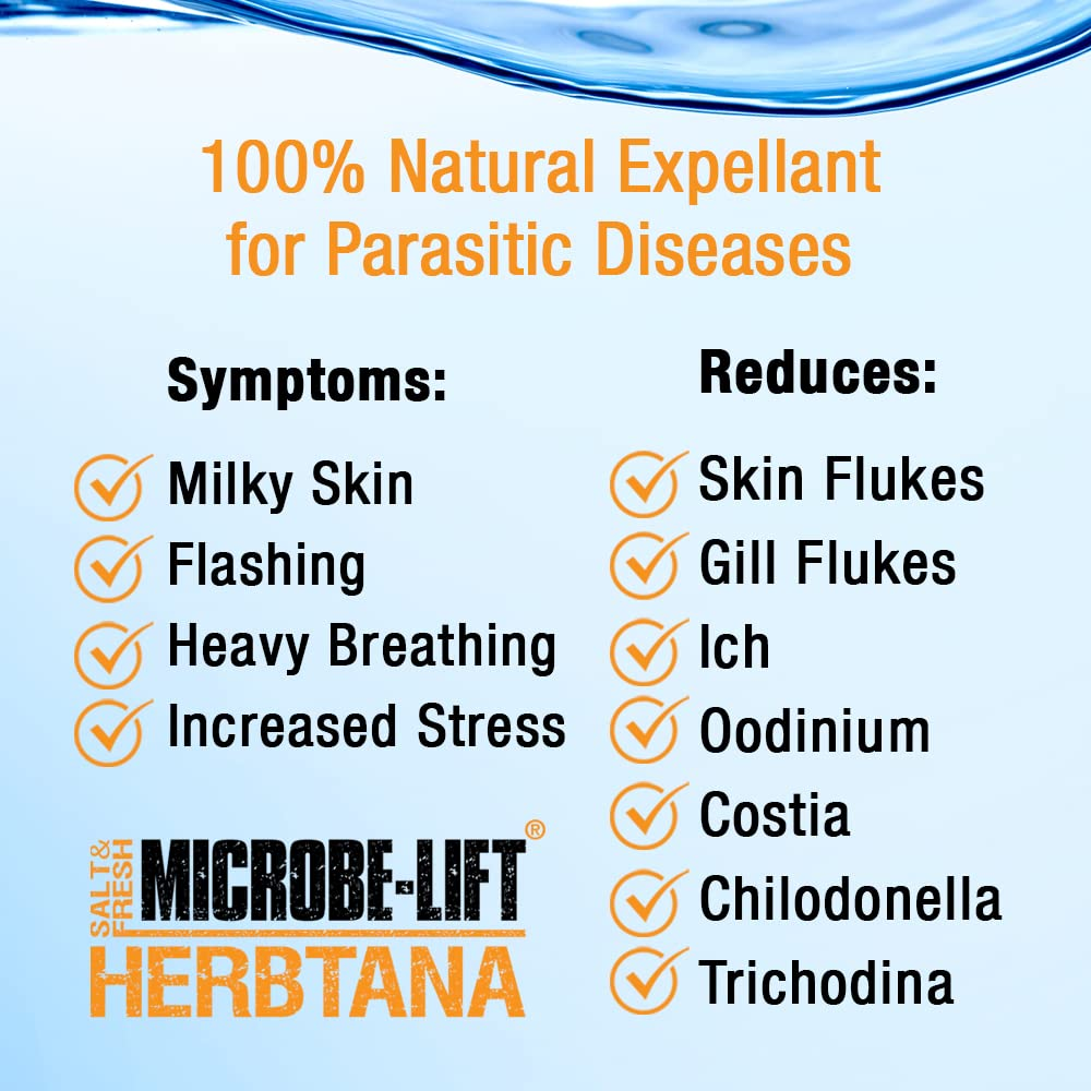 MICROBE-LIFT Herbtana | Natural Expellent For Parasitic Diseases | Fights Ich, Flukes, etc. | Stress & Chemical-free