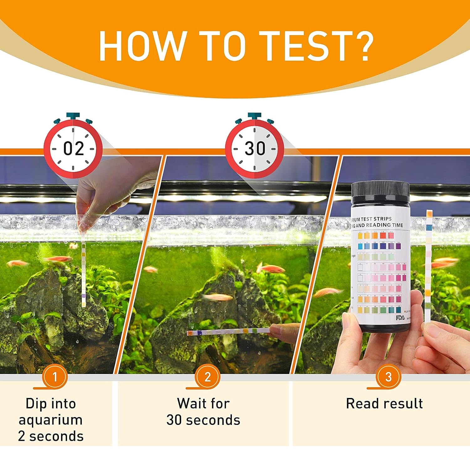 Microbe-lift Fish Protector (236ml) + Ammonia Remover (236ml) + Hygger (HG006-50) 8-in-1 Water Test Strips Combo-50Pcs.