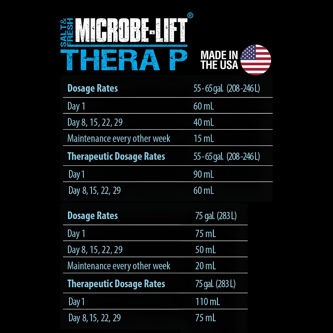 MICROBE-LIFT Thera P | Live Beneficial Bacteria | Reduces Stress & Loss | Improves Fish Health, Immunity & Water Quality