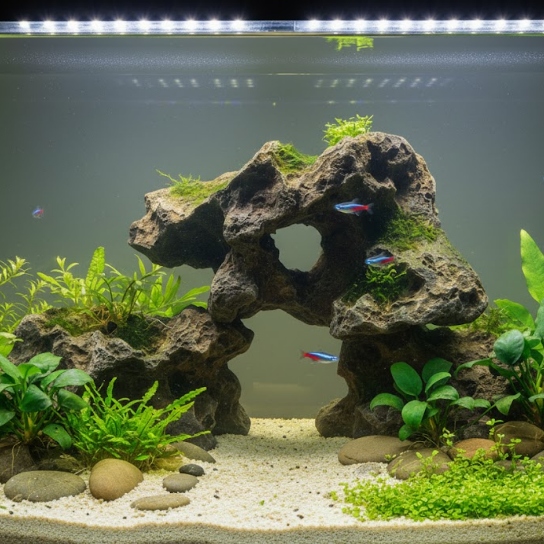 HAQUOSS HAQ-TR Tanganikyan Rock Aquarium Ornament | Non-Toxic Resin | For Natural Aquascape/Hardscape | Safe For Fishes