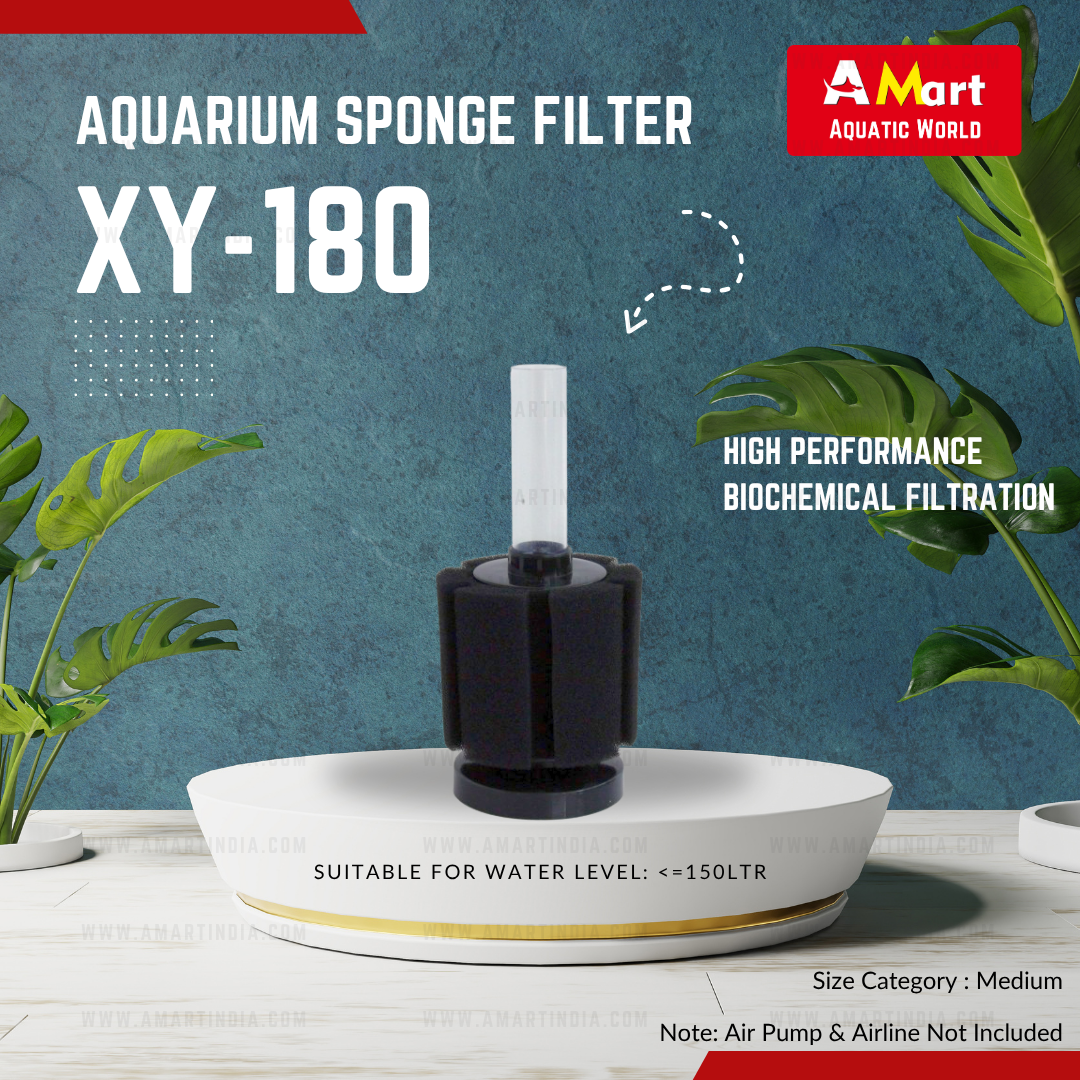 XINYOU XY-180 Aquarium Sponge Filter | Mechanical + Biological Filtration | Anti-Float Design | High-Quality Sponge
