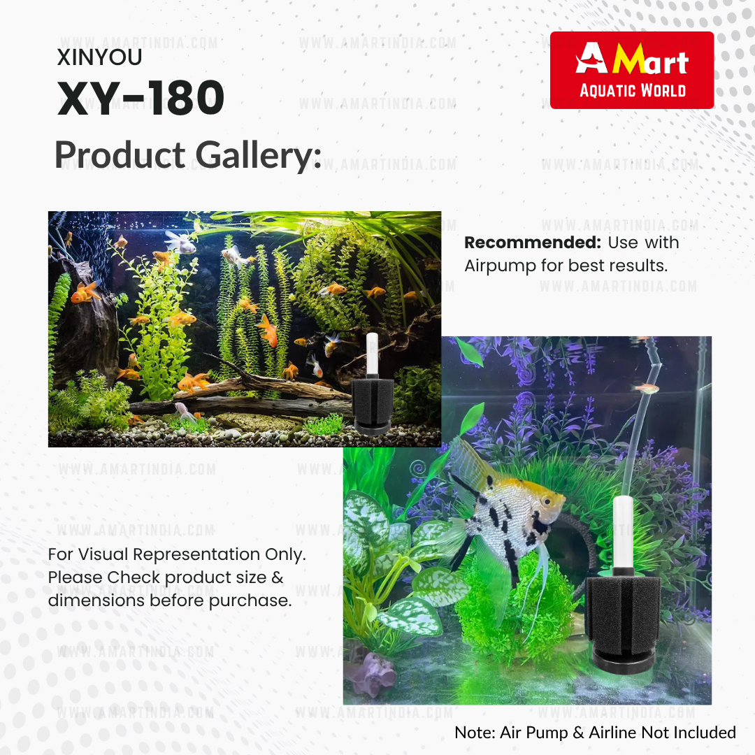 XINYOU XY-180 Aquarium Sponge Filter | Mechanical + Biological Filtration | Anti-Float Design | High-Quality Sponge