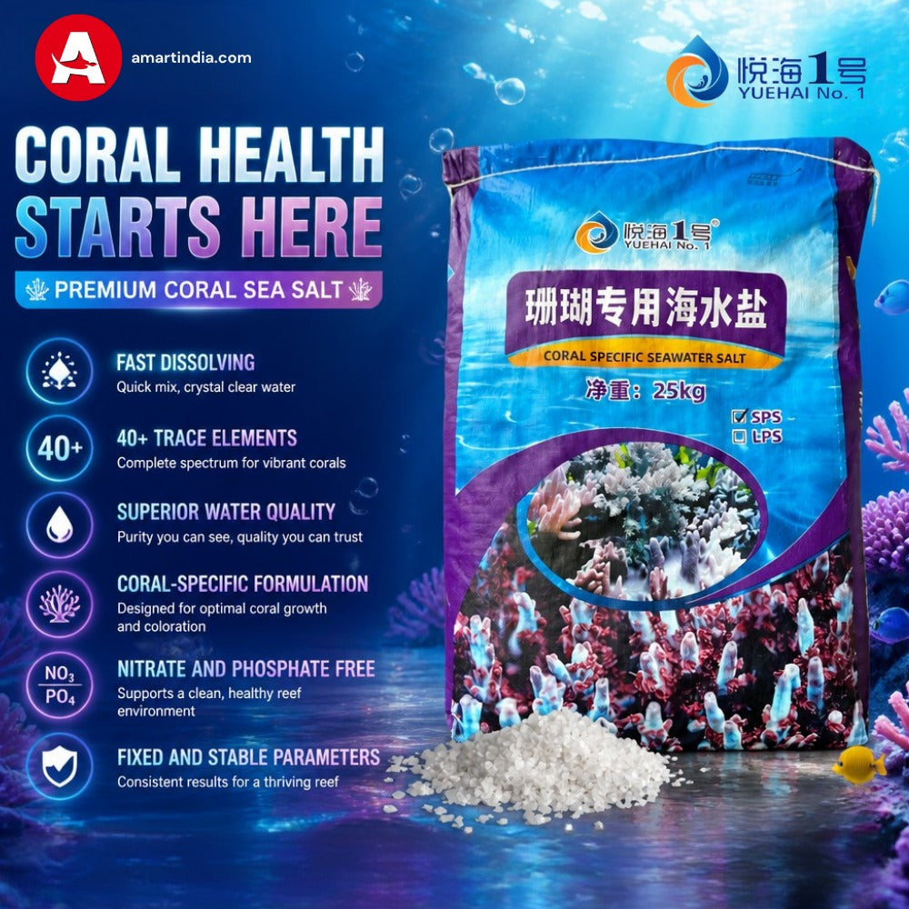YUEHAI NO. 1 SPS Coral Sea Salt | 40+ Trace Elements | Fast Dissolving | Nitrate & Phosphate Free | Healthy Coral Growth