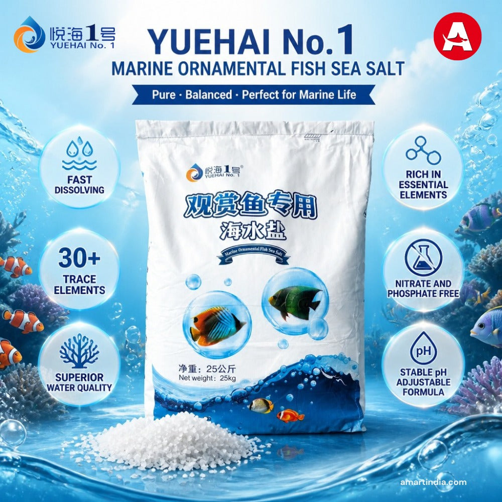 YUEHAI NO. 1 SPS Ornamental Fish Marine Sea Salt | 30+ Trace Elements | Fast Dissolving | Nitrate & Phosphate Free
