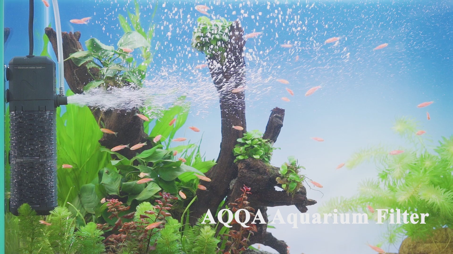 AQQA AQ047 Multi-Use Aquarium Internal Filter | Filtration, Oxygenation & Wavemaker | Compact Design | Silent Operation