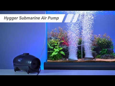 HYGGER HG133‑5W Dual Port Large Quiet Aquarium Air Pump | 530 L/H 20kph Pressure | Piston-Type Motor | Adjustable Flow