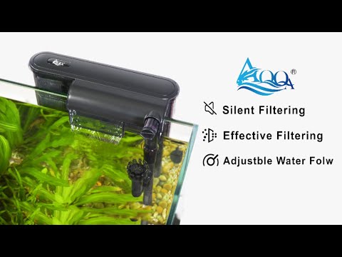 AQQA AQ106 Hang On Back Aquarium Filter | 3 Filtration Layers | Adjustable Flow and Surface Skimmer