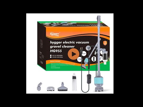 HYGGER HG955-DC 5-in-1 Adjustable Electric Aquarium Gravel Cleaner | IPX8 Waterproof | Powerful Flow & Low-Level Pumping