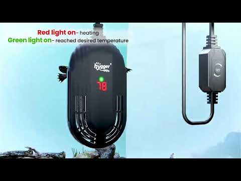 HYGGER HG097 Betta/Turtle Tank Heater | Built-in Temp Sensor I LED Display I Memory Function | Anti-Burn Protection