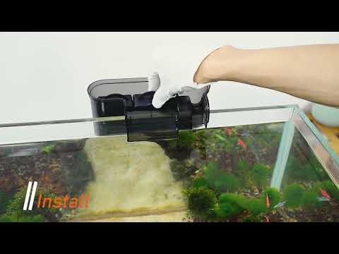 HYGGER HG027-M 3-in-1 Hang On Aquarium Filter | Activated Carbon Filter, Oxygenation & Circulation | Surface Oil Skimmer