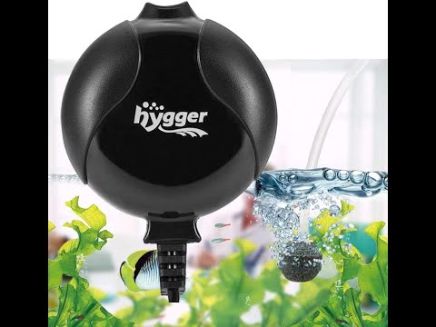 HYGGER HG811-BK Energy Saving Ultra-Quiet Mini Oxygen Pump | Includes Pipe & Air Stone | Complete Kit | 25 LPH