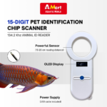 15-Digit Arowana & Pet Identification Chip Scanner, 134.2 Khz Animal ID Reader