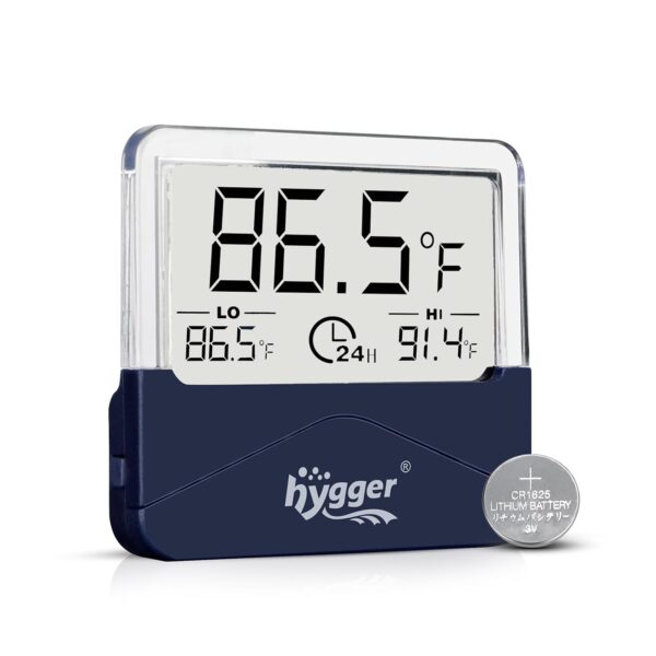 HYGGER- HG073-L, Stickable Digital Aquarium Thermometer with LCD Display