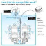 HYGGER - HG-908-D-M​, Aquarium Double Sponge Filter (M)