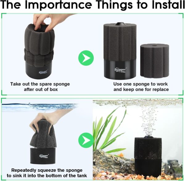 HYGGER - HG120 Fish Tank Sponge Filter for Breeding Fry Betta Shrimp