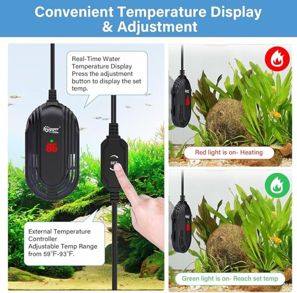 Hygger HG097- Submersible Betta/Turtle Tank Heater