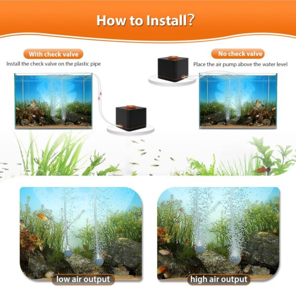 HYGGER - HG095-4W, Strong Aquarium Air Pump for Medium Large Fish Tank