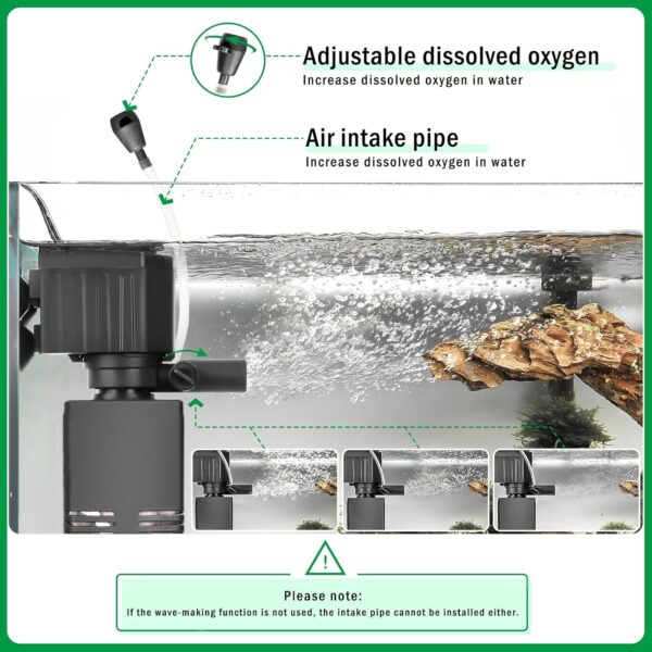 AQQA 4-in-1 Submersible Fish Tank Internal Filter – AQ070-12W