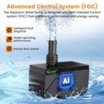 HYGGER HGY0004 Aquarium Water Pump with Intelligent Controller, DC 24V Ultra Quiet Powerhead