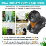 HYGGER HG133‑5W Dual Ports Large Aquarium Air Pump