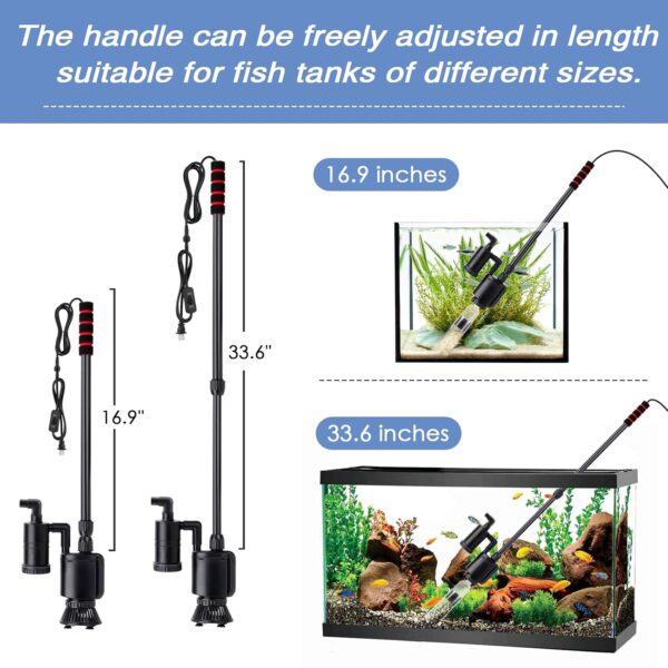 AQQA AQ-038 Aquarium Gravel Cleaner – 6-in-1 Electric Vacuum